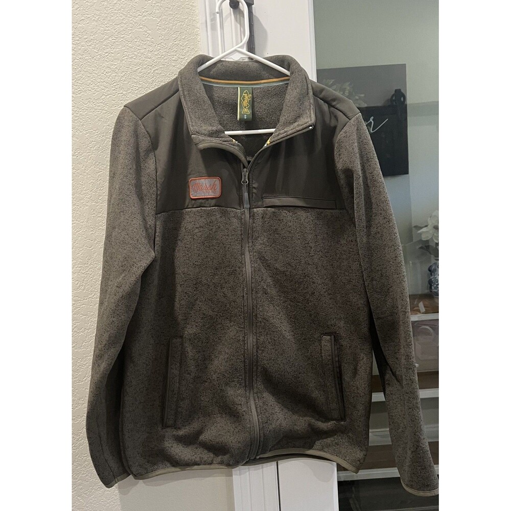 Marsh Wear Men Small Full-Zip Fleece Jacket Green Fishing Outdoor Hiking Western